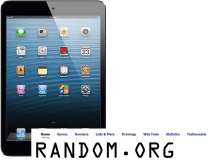 Random.org and image of an Apple iPad.