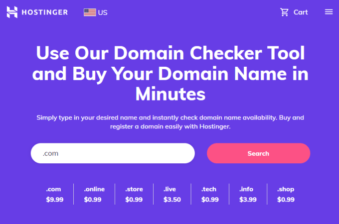 Hostinger domain availability checker