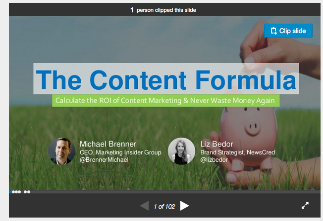 SlideShare content marketing tool example
